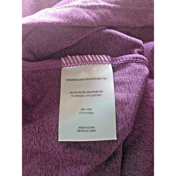 32 Degrees Womens Top Size Medium Purple Knit Short Sleeve - Picture 6 of 6